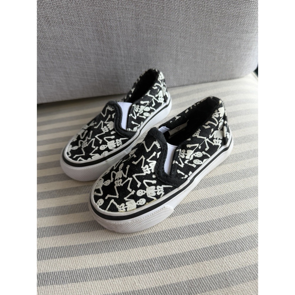 Tommy Bahama Shoes Toddler 5 Slip On Black Canvas Glow In The Dark  Skeletons
